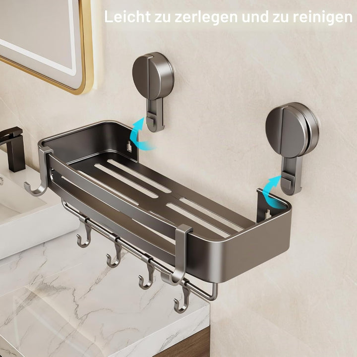 Duschablage Saugnapf, Klebstoff Duschregal Wandmontiert Bad Duschkorb Zum Kleben Badregal Ohne Bohre