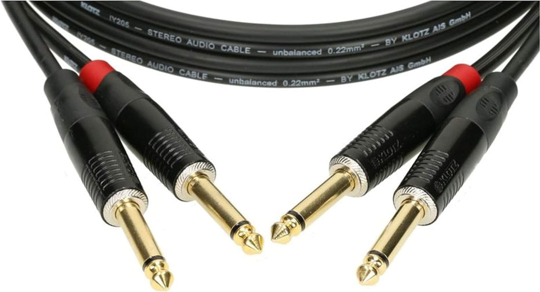 Klotz KMPP0600 Stereo-Tastaturkabel, 6,35 mm gerade auf gerade, 50,8 cm