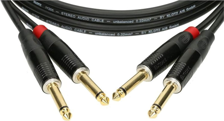 Klotz KMPP0600 Stereo-Tastaturkabel, 6,35 mm gerade auf gerade, 50,8 cm