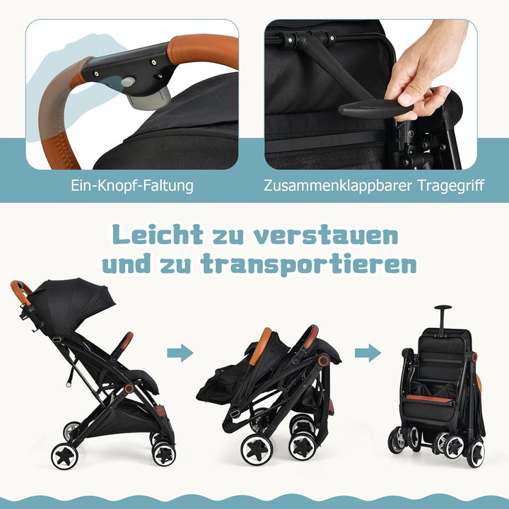 DREAMADE Klappbarer Kinderwagen, Buggy mit stufenlos verstellbarer Rückenlehne, Stroller mit Moskito