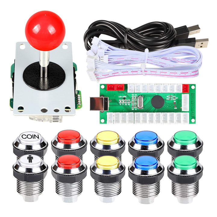 EG STARTS 1 Spieler Klassische Arcade DIY Kits USB Encoder zu PC Joystick + 8 Möglichkeiten Stick +