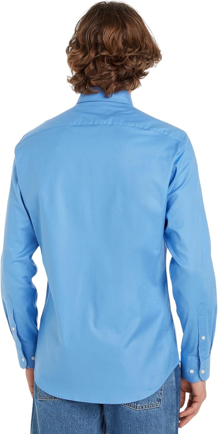 Tommy Hilfiger Herren Hemd Oxford Regular-Fit Langarm 39W Blau (New Shirt Blue), 39W Blau (New Shirt