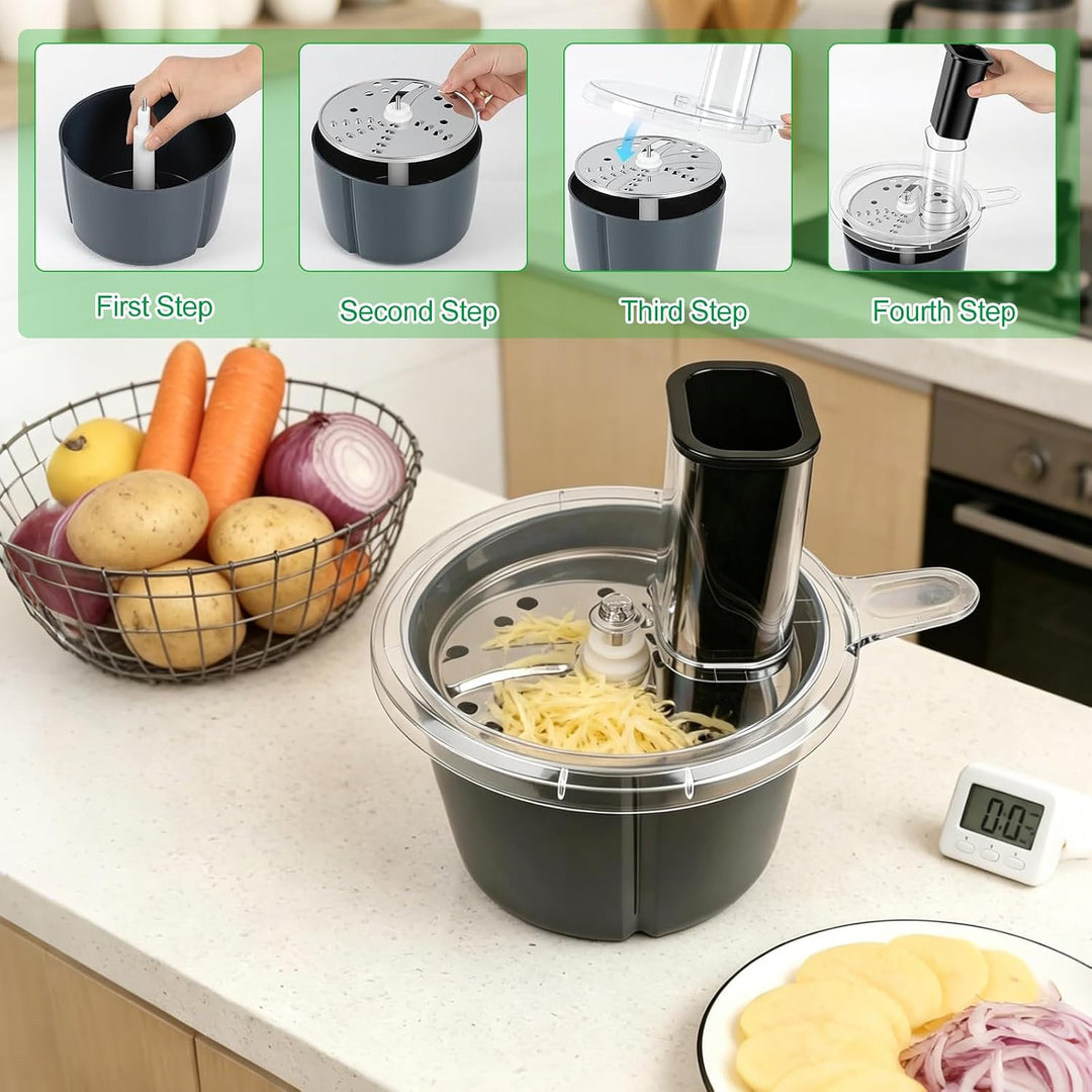 Gemüseschneider, Multifunktionaler Gemüseschneider für Thermomix TM5 & TM6, Gemüseschneider Spiralsc
