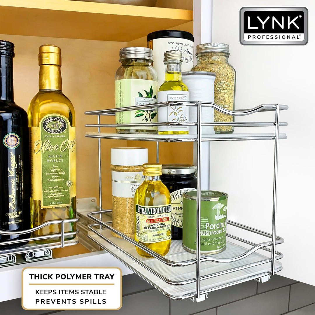 LYNK PROFESSIONAL® Ausziehbares Gewürzregal für Schrank – 16,5 cm breit – ausziehbares Gewürzregal –
