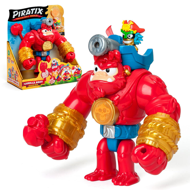 PIRATIX Boom Ben - Beweglicher Gorilla, der horizontal und mit einem Auslöser schlägt. Enthält 1 Gor