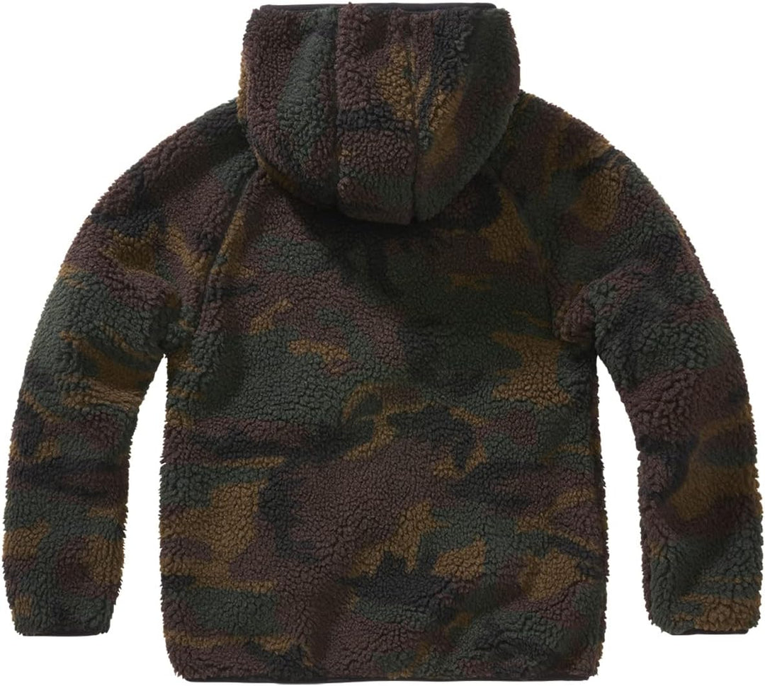 Brandit Kids Teddyfleecejacket Hood, Viele (Tarn-) Farben, Grössen 122 bis 176 134-140 Woodland, 134