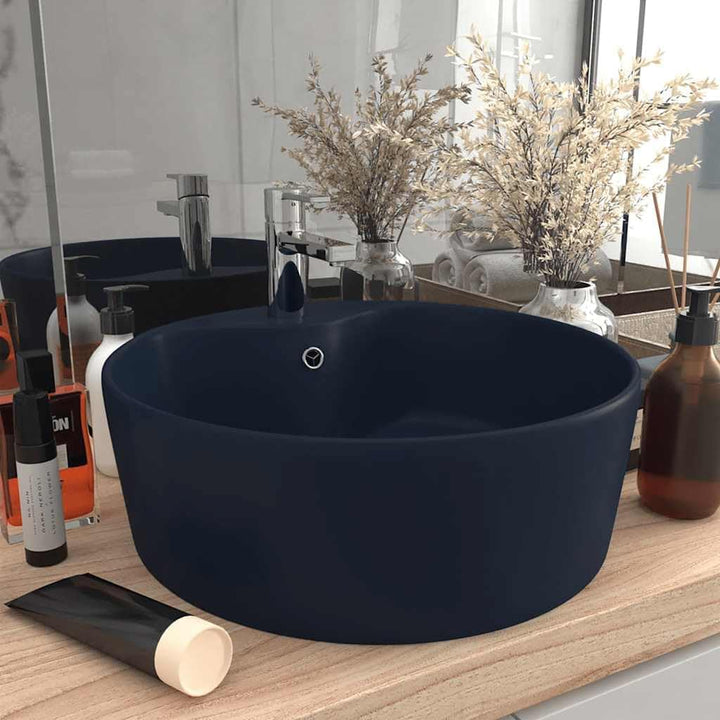 vidaXL Luxus Waschbecken mit Überlauf Waschschale Aufsatzwaschbecken Waschtisch Waschplatz Handwasch