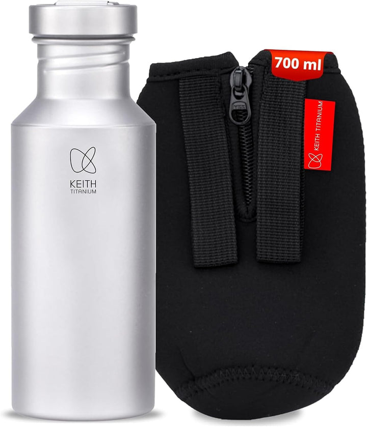 Keith Titanium Wasserflasche für Outdoor Camping Titan Sport Wasserkocher 700ml, 700ml