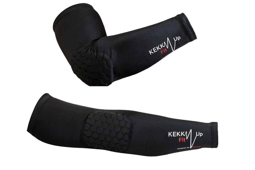 KEKKUPFIT - Ellbogenschützer Basket - Kompression - Ärmel - Armstulpen mit Protektoren Sport - Baske