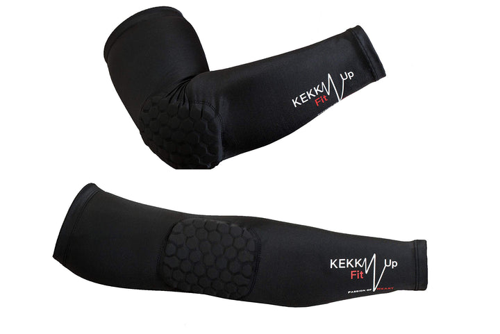 KEKKUPFIT - Ellbogenschützer Basket - Kompression - Ärmel - Armstulpen mit Protektoren Sport - Baske