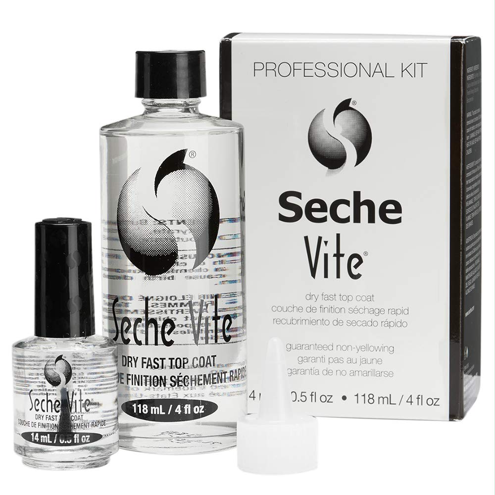 Seche Vite Dry Fast Top Coat, 14 ml, und Nachfüllung und Trichter 118 ml