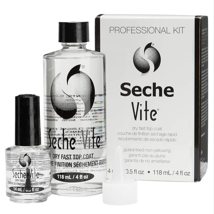 Seche Vite Dry Fast Top Coat, 14 ml, und Nachfüllung und Trichter 118 ml