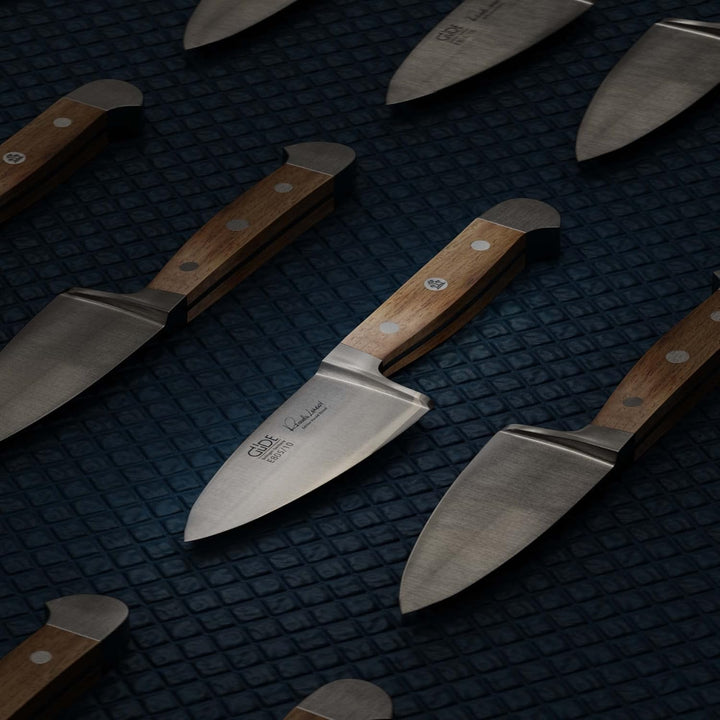 GÜDE Solingen - Hartkäsemesser Käsemesser geschmiedet, 10 cm, Fasseichenholz, ALPHA FASSEICHE, Doppe