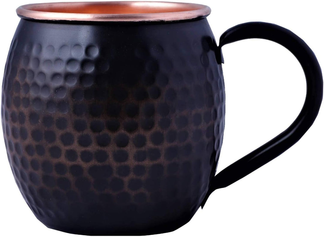 Staglife Schwarzer Kupferbecher Reines Kupfer Moscow Mule Becher 2er Set für Herren Moskau Mule Bech