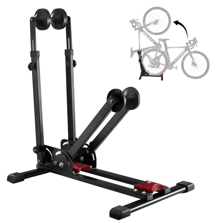 Taimimy Freistehender Fahrradständer, Fahrradhalterung Boden Vertikal, Hinterrad und Vorderrad Ausst