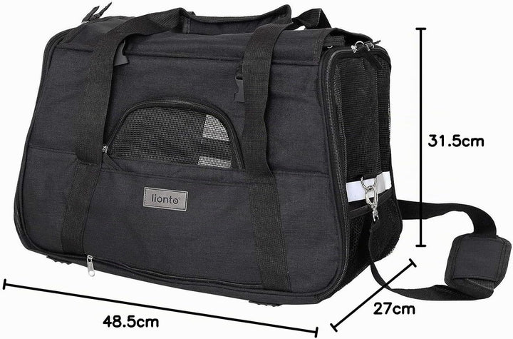 lionto Faltbare Hundetasche Hundebox Reisetasche für Haustiere Hundetransportbox Flugzeugtasche für