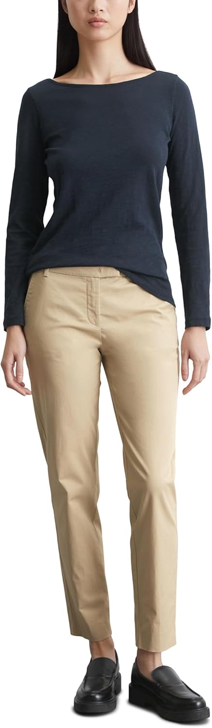 Marc O'Polo Damen Langarmshirt aus Bio-Baumwolle Basic XS Blau, XS Blau