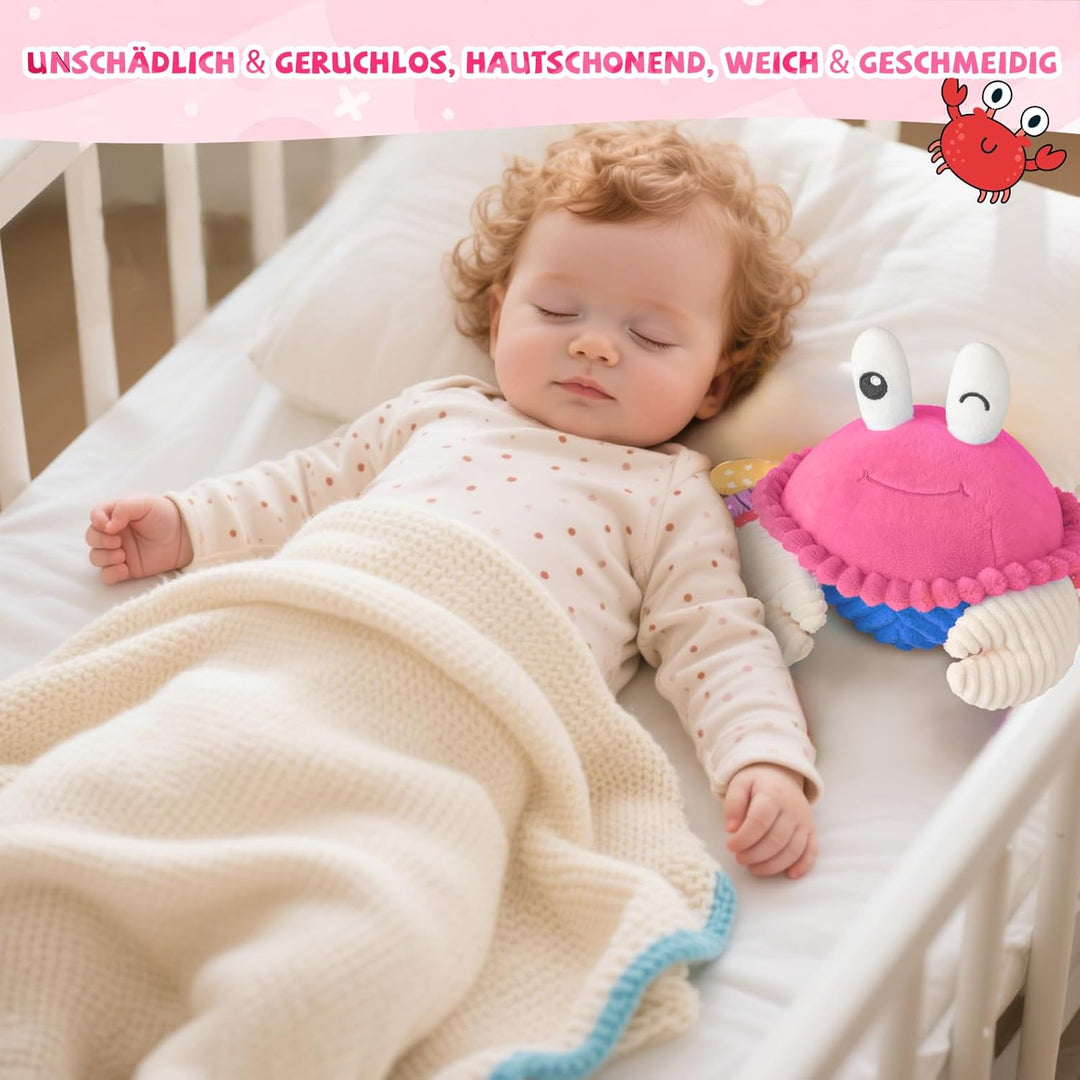 Krabbe Baby Spielzeug 6 7 8 9 10 12 Monate, Musikalische Krabbelspielzeug, Crawling Crab Tummy Time