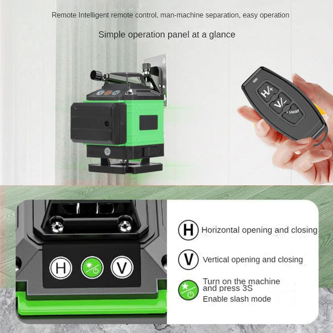 Kreuzlinienlaser mit Stativ, Grüner Laserstrahl 4 x 360°, Laser Level 4D 16Linien,Kreuzlinienlaser m