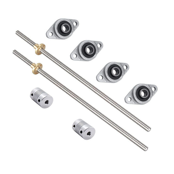 2 Set 200mm T8 Gewindespindel Set, 304 Edelstahl 8mm Gewindestange mit Messingmutter,Horizontale Ste