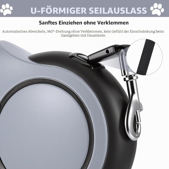 Flexi Leine 8m für Grosse Hunde bis 50kg, Hundeleine Flexi mit Einhand-Bremssystem, Rollleine für Hu