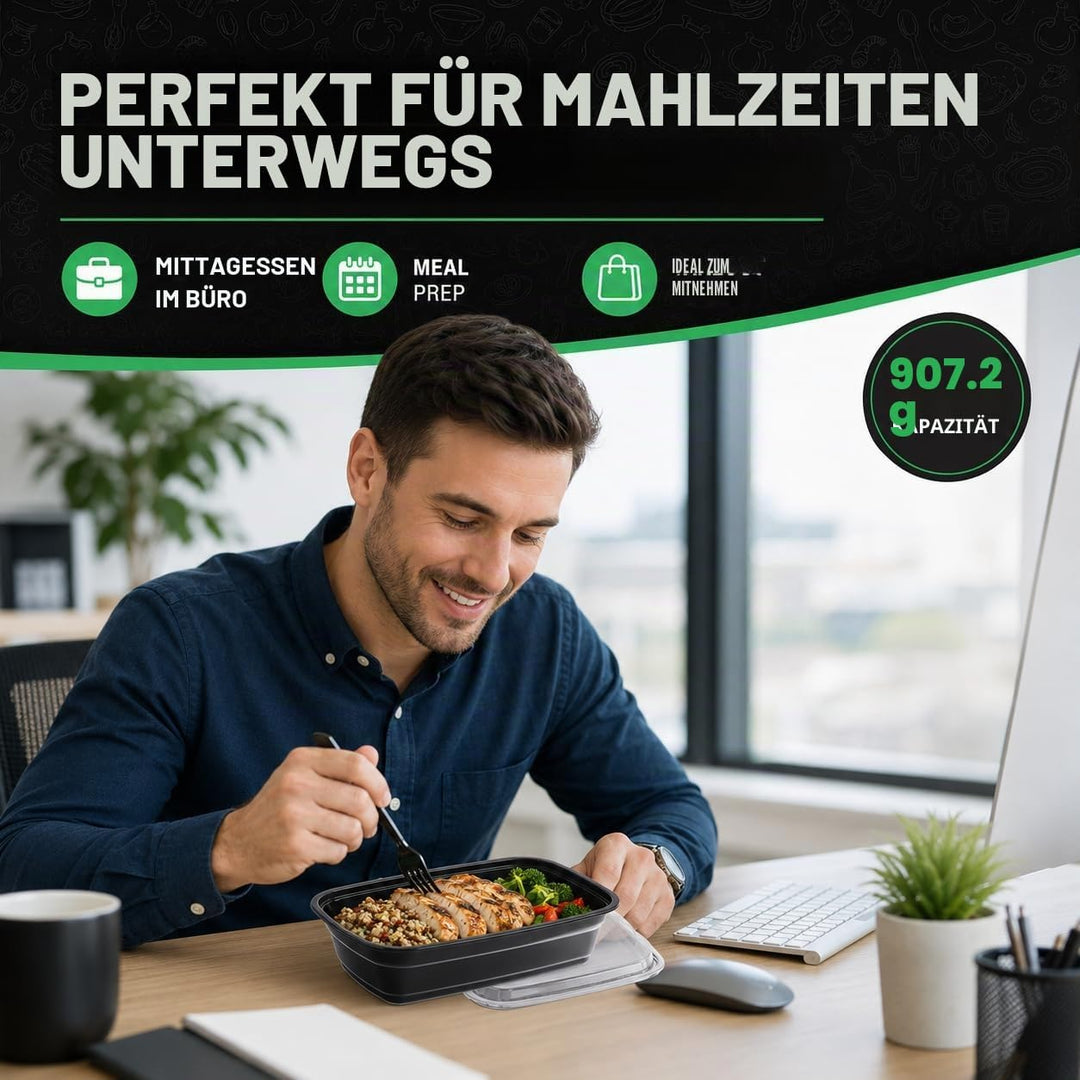 WUHUIXOZ 50 Stück 32oz Meal Prep Container mit, Prämie Wiederverwendbar Behälter für die Zubereitung