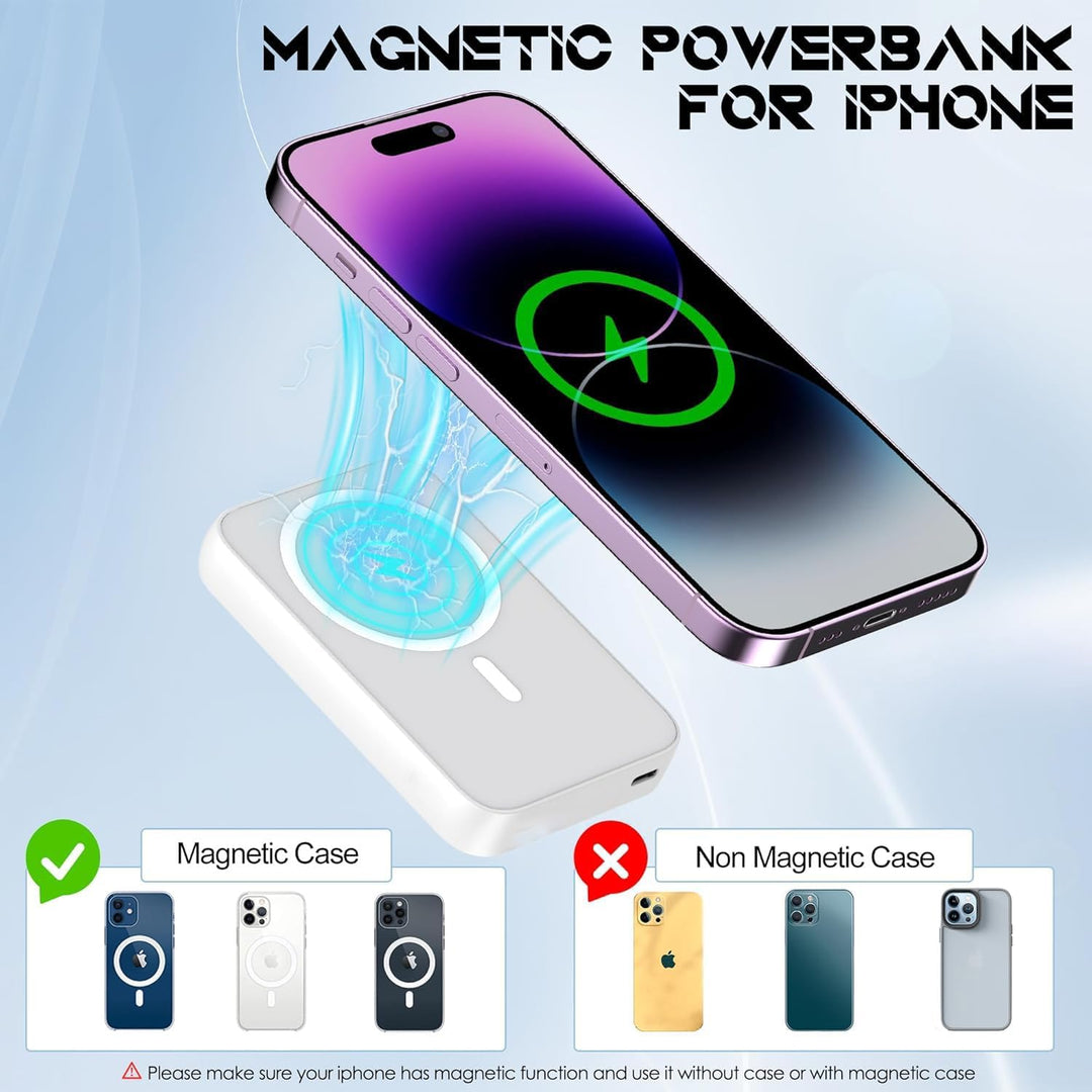 Wireless Power Bank, Magnetische Kabelloses Powerbank 10000mAh 20W Schnell Aufladende Tragbares Lade
