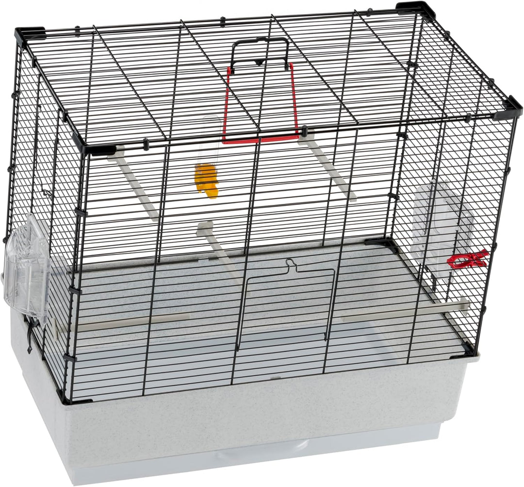 Ferplast Vogelkäfig Wellensittich Käfig Exotenkäfig, inkl. Vogelspielzeug, Vogel-Futternapf, Vogel-S