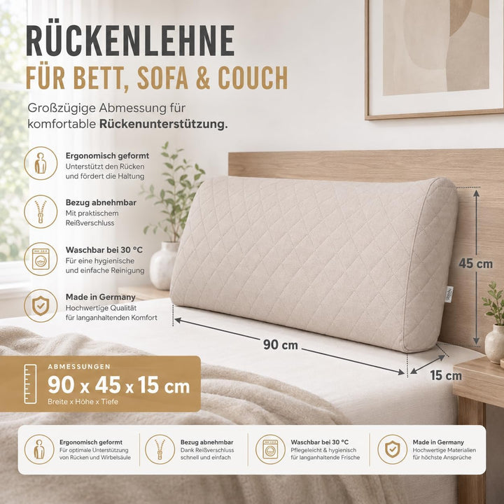 Sabeatex® Rückenlehne für Bett, Sofakissen, Rückenkissen für Lounge-oder Palettenmöbel in 5 trendige