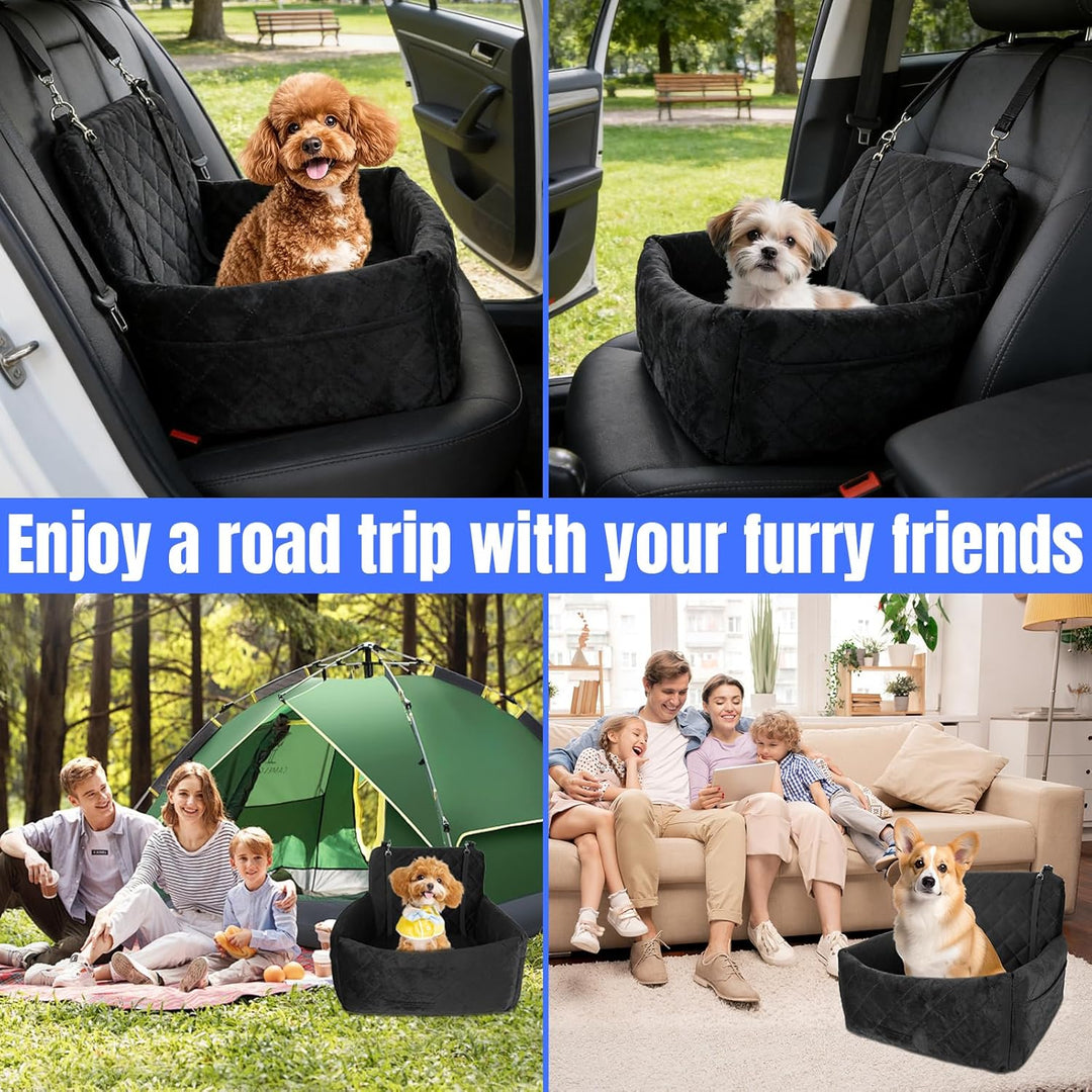 Hunde Autositz für Kleine Hunde, Hundesitz Auto mit dickem Memory-Schaum, Auto-Sitzerhöhung hundeaut