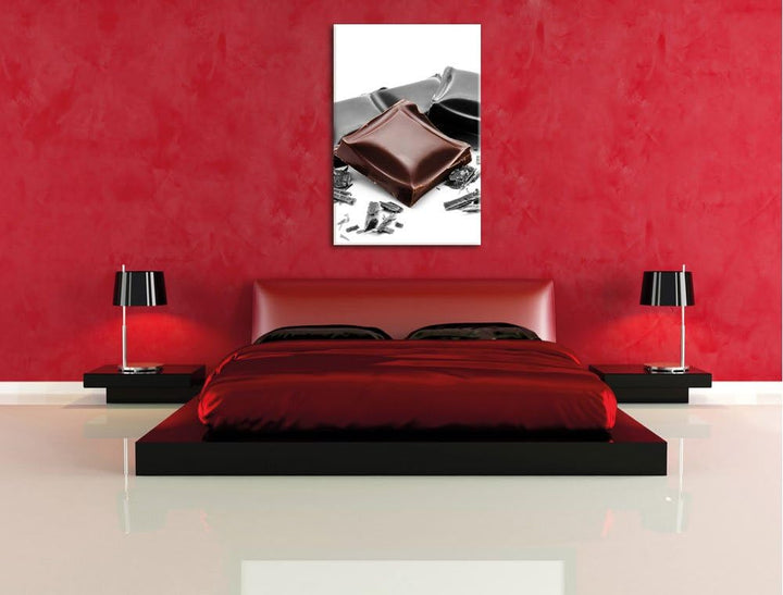 Pixxprint leckere Tafel Schokolade als Leinwandbild/Grösse: 100x70 cm/Wandbild/Kunstdruck/fertig bes