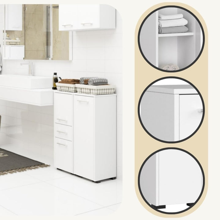 AKORD Stehender Badezimmerschrank schränke | Badezimmer kommode | FIN S30 eintürig | B30 x H82 x T30