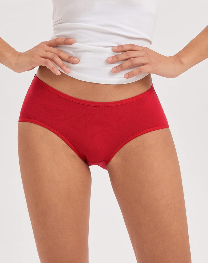 INNERSY Unterhosen Damen Baumwolle Atmungsaktive Hipster Unterwäsche Basic Bequem Panties 6er Pack X