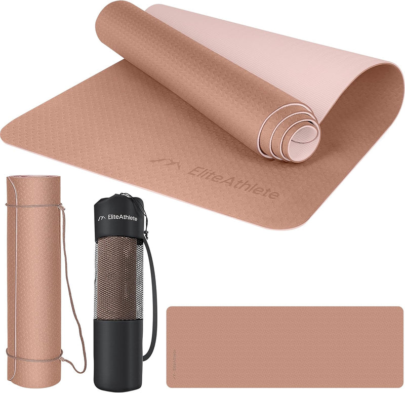 EliteAthlete Yogamatte - Sportmatte - Fitnessmatte - Gymnastikmatte gepolstert & rutschfest für Fitn