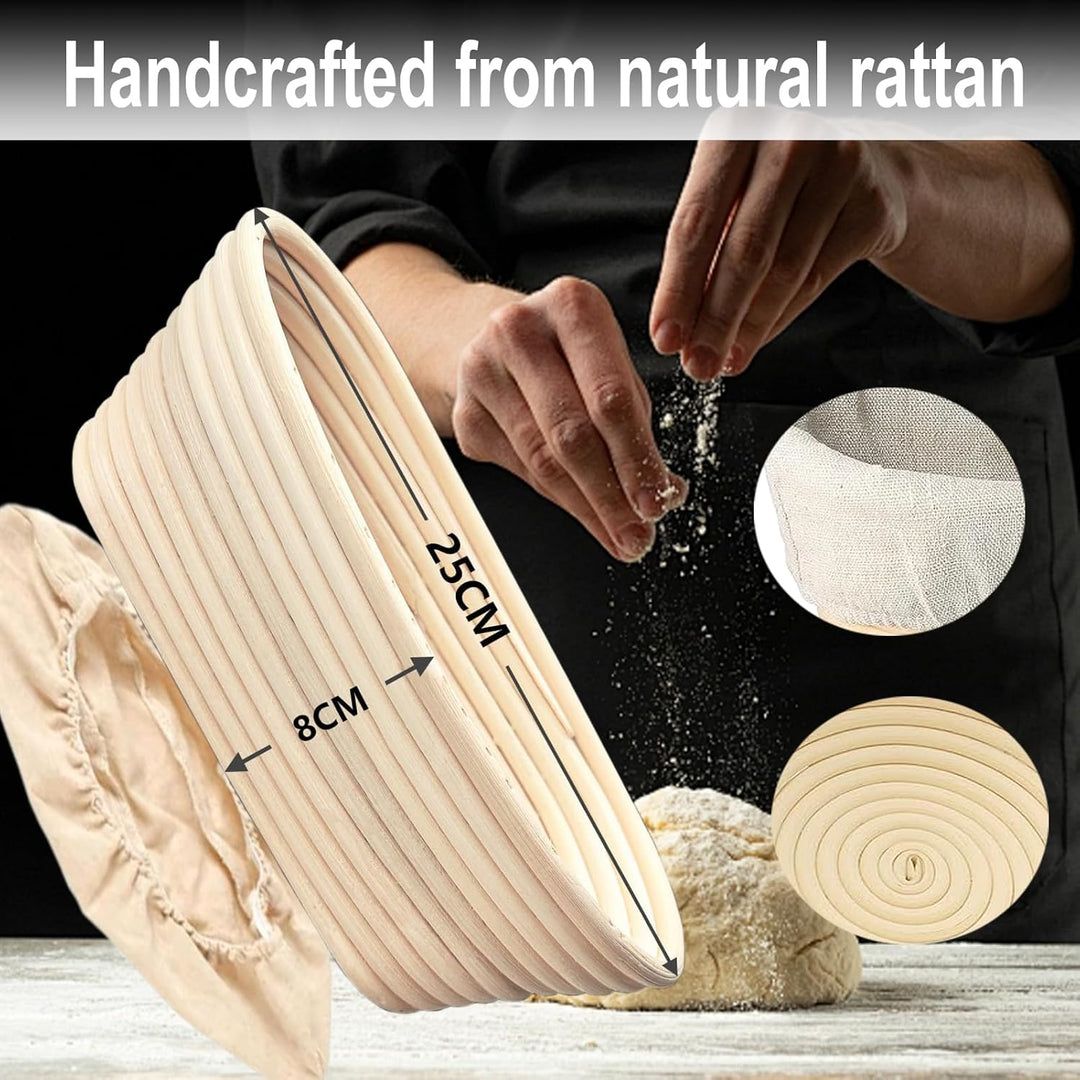 Gärkorb Oval 25cm, Gärkörbchen Oval 25cm, Banneton Brotgärkörbe, Gärkörbchen für Professionelle und