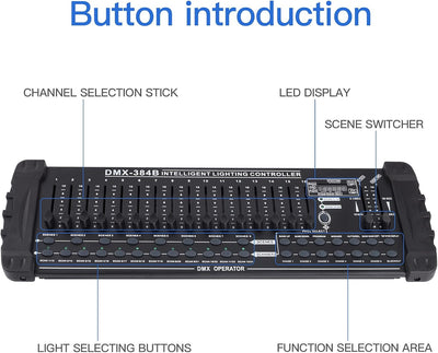 UKing DMX Controller, 384 Kanäle DMX512 Controller Konsole 240 Programmierbar Szenen für Dmx Steueru