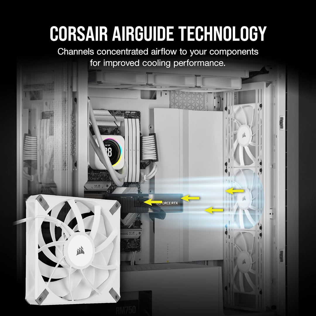 Corsair AF140 Elite, Hochleistungslüfter mit 140-mm-PWM-Fluiddynamiklagern und AirGuide-Technologie