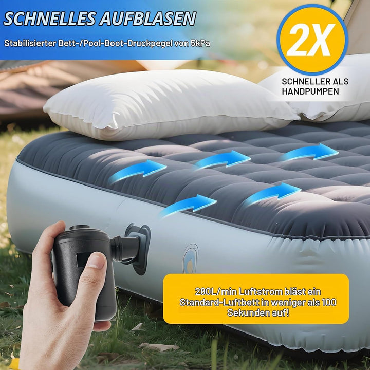 Elektrische Luftpumpe, 3600mAh USB-Ladebare Akku-Pumpe, Mini Luftpumpe Elektrisch Inflator, 280L/Min