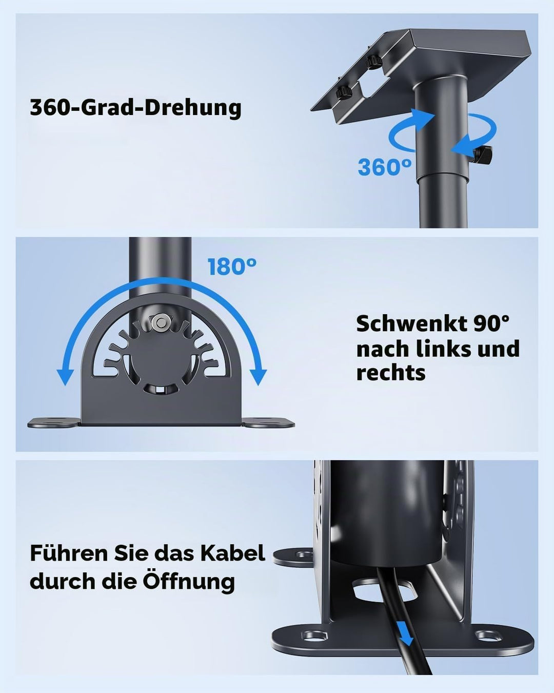 Starlink Gen 3 Halterung, 360° verstellbare Wand‑ und Dachhalterung mit Zahnrad‑Schnappverschluss, r