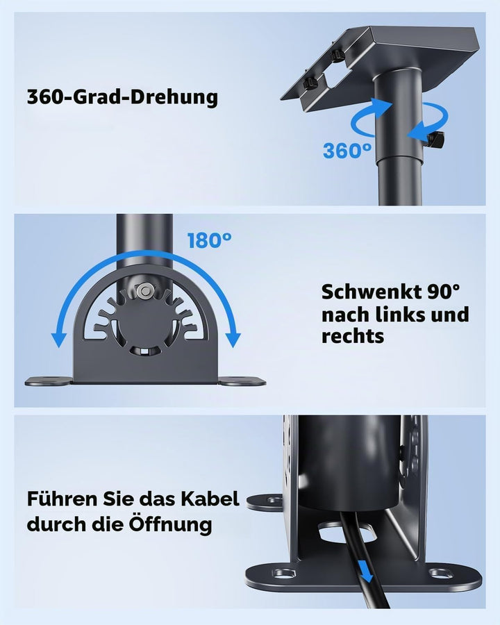 Starlink Gen 3 Halterung, 360° verstellbare Wand‑ und Dachhalterung mit Zahnrad‑Schnappverschluss, r
