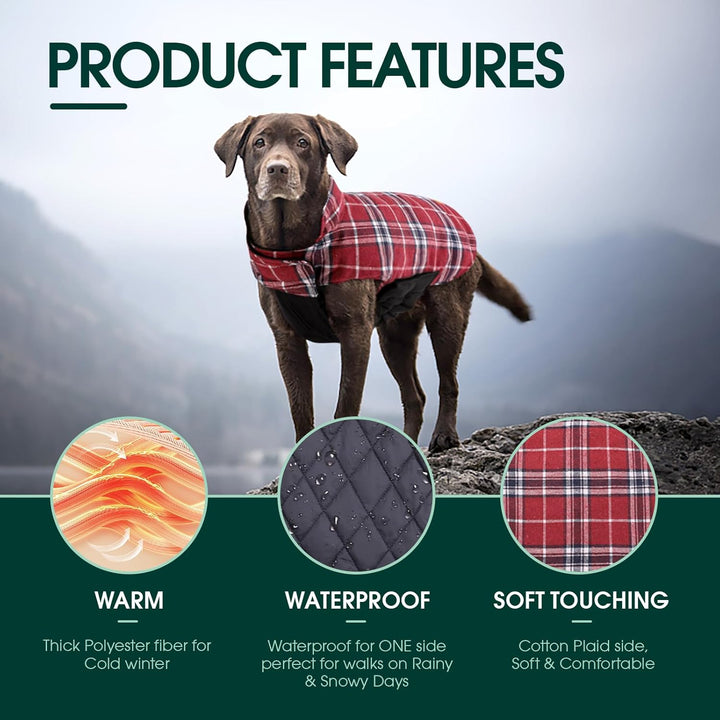 Kuoser Hundemantel Winter für Kleine Hunde - Fleece Wasserdicht und Warm, Outdoor Hundejacke Mit Ges