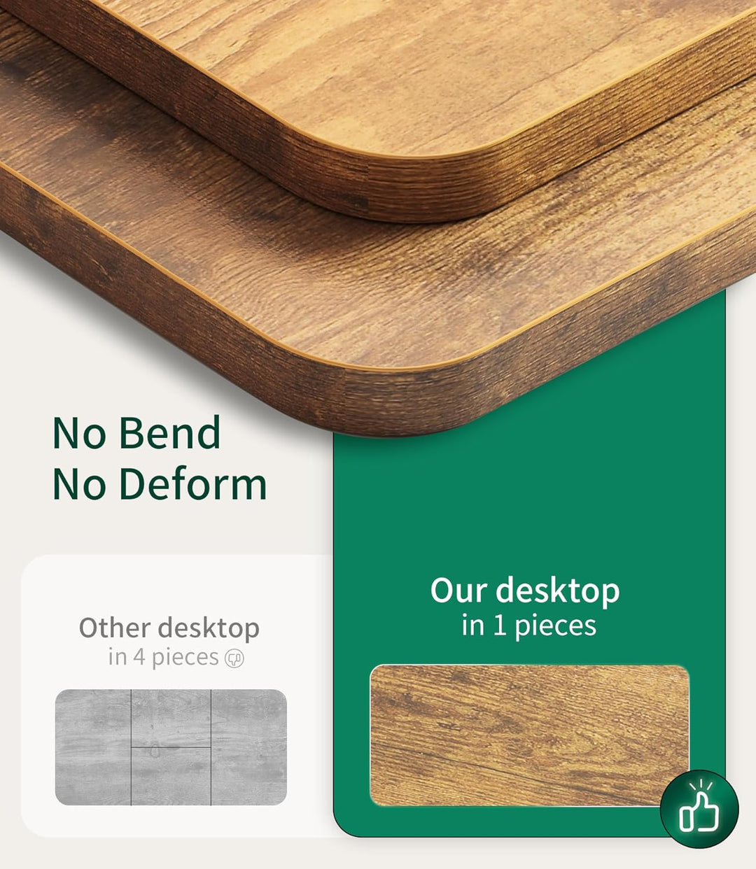 MAIDeSITe Tischplatte 140x70 cm Schreibtischplatte 25 mm stark - DIY Stabile Bürotischplatte – Perfe