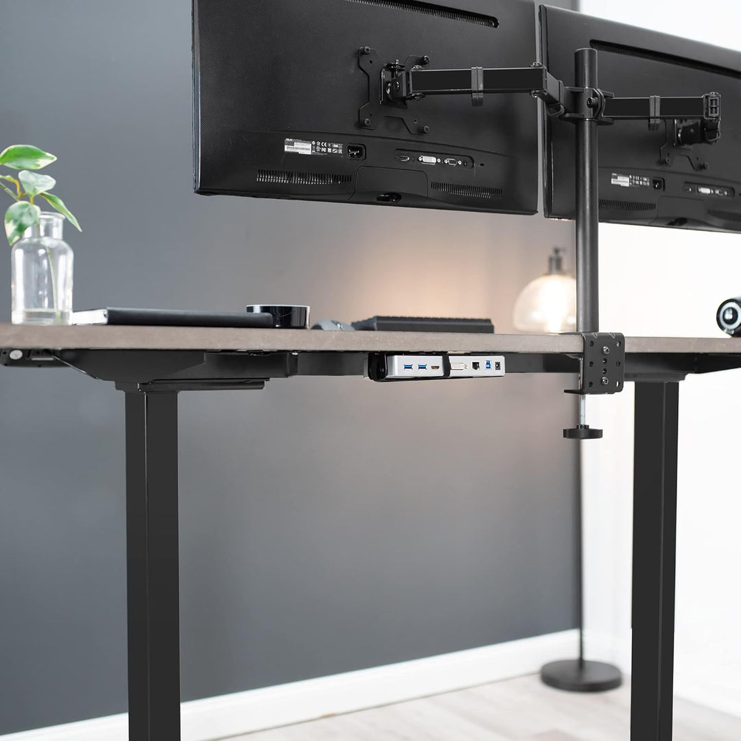 VIVO Universal-Dockingstation-Halterung für Workstation, hinter dem Monitor VESA-Montage, unter dem