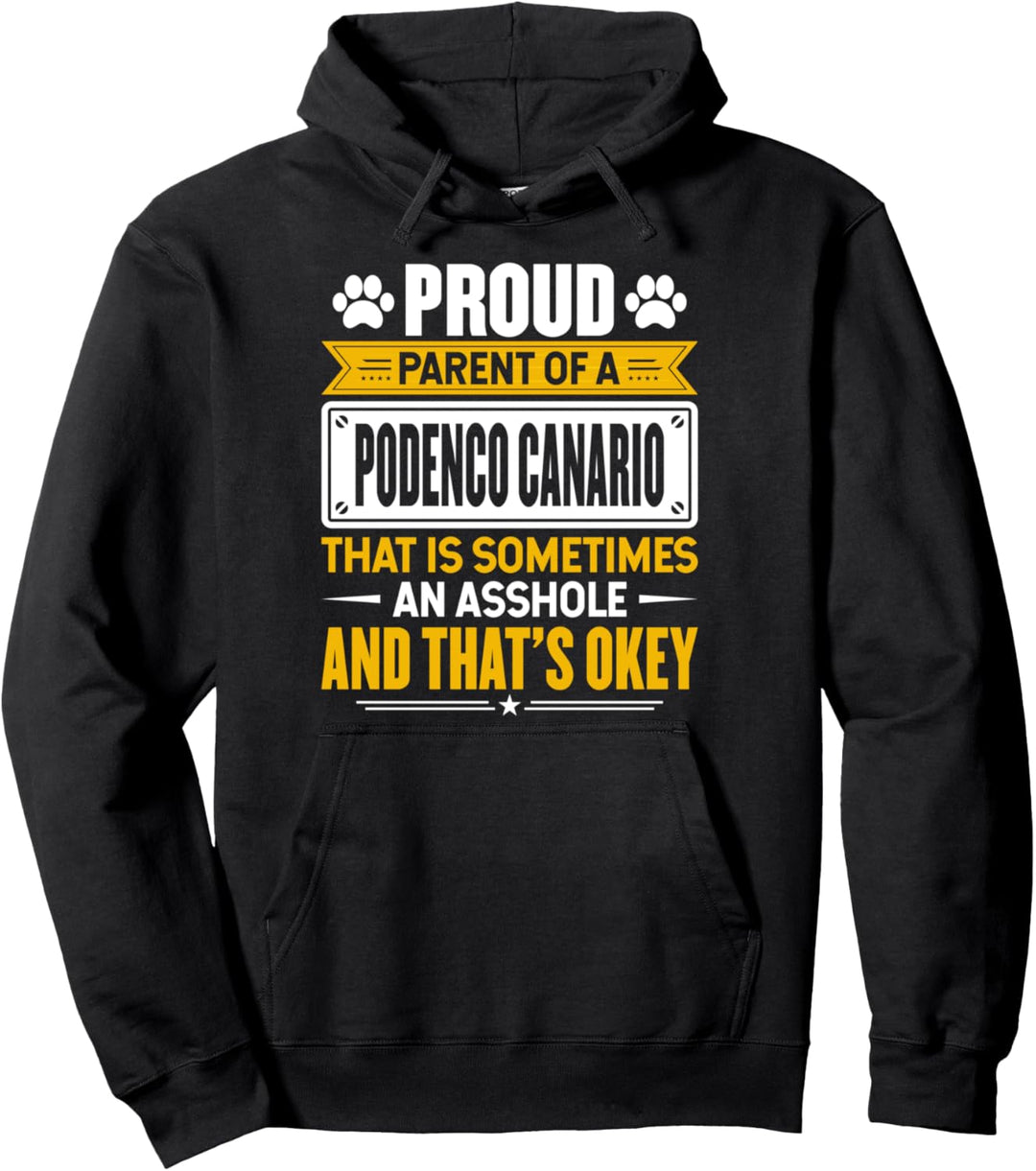 Proud Parent of a Podenco Canario Funny Dog Owner Mom & Dad Pullover Hoodie