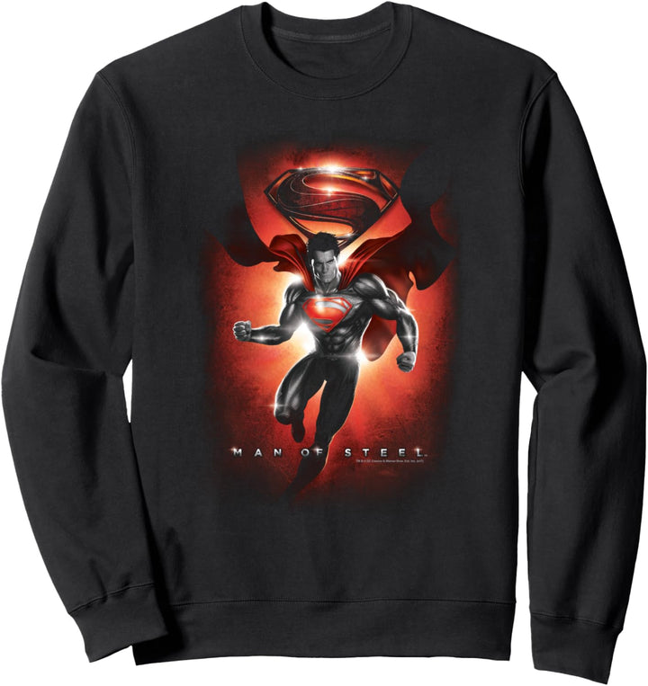 Superman Man of Steel Title Black Sweatshirt