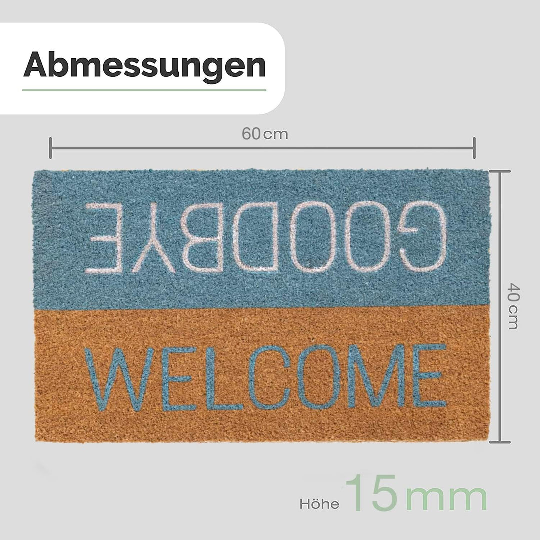 Entrando Fussmatte aus Kokos 40x60 cm - 20 Stillvolle Motiven - für aussen, robust, rutschfest - ide