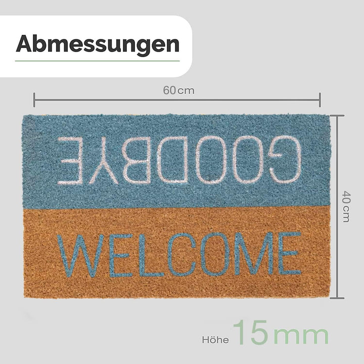 Entrando Fussmatte aus Kokos 40x60 cm - 20 Stillvolle Motiven - für aussen, robust, rutschfest - ide