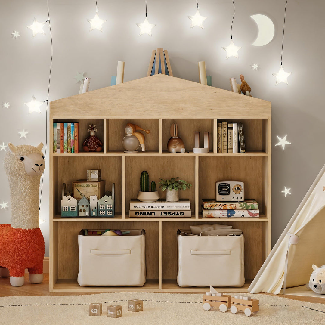 Garvee Kinder Bücherregal Hausform Regal Kinderregal Aufbewahrungsregal für Kinder Kinderzimmerregal