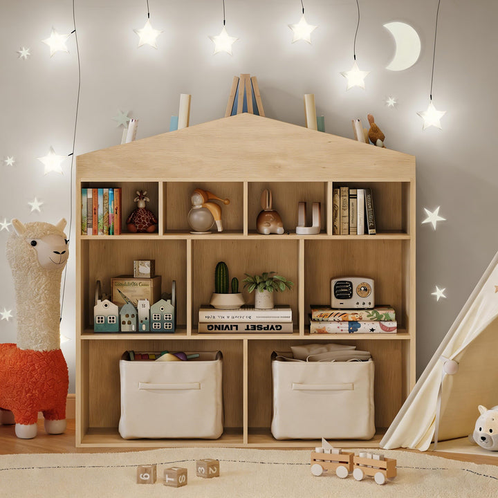 Garvee Kinder Bücherregal Hausform Regal Kinderregal Aufbewahrungsregal für Kinder Kinderzimmerregal