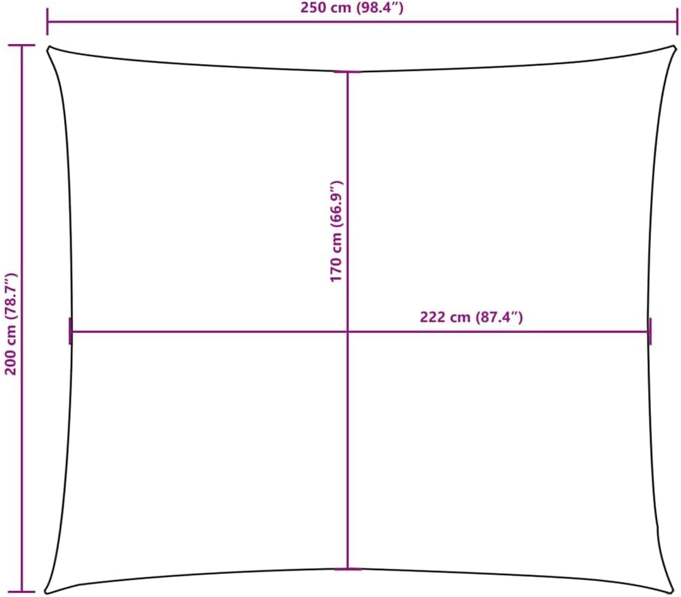vidaXL Sonnensegel Oxford-Gewebe Rechteckig 2x2,5 m Orange 2 x 2.5 m Orange, 2 x 2.5 m Orange